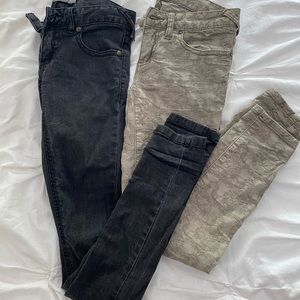 2 pair of low rise free people jeans/ pants.
